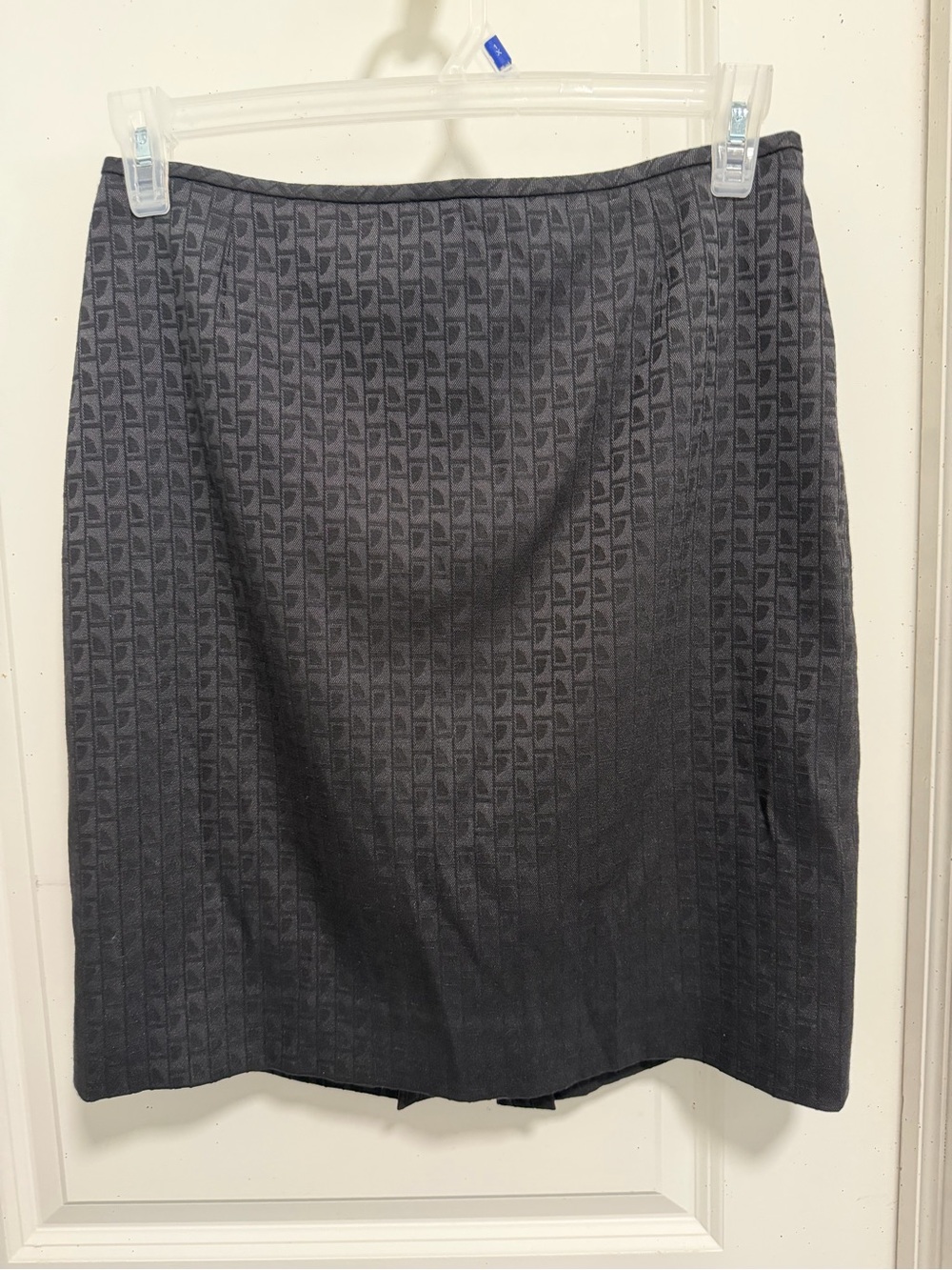 Textured Black Pencil Skirt